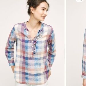 Anthropologie Isabella Sinclair ruffle henley top